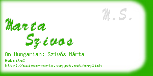 marta szivos business card